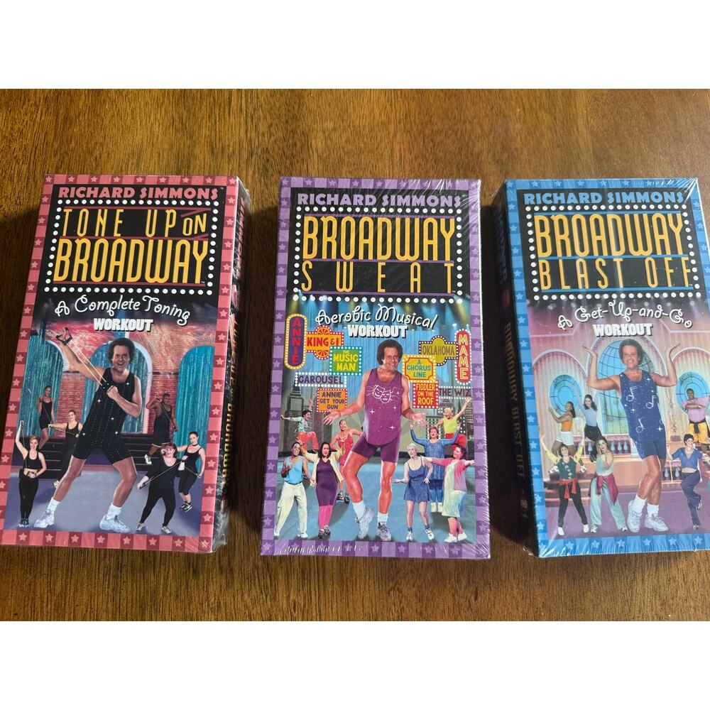 NWT Richard Simmons VHS Lot 3 Broadway Blast Off Sweat Tone Up